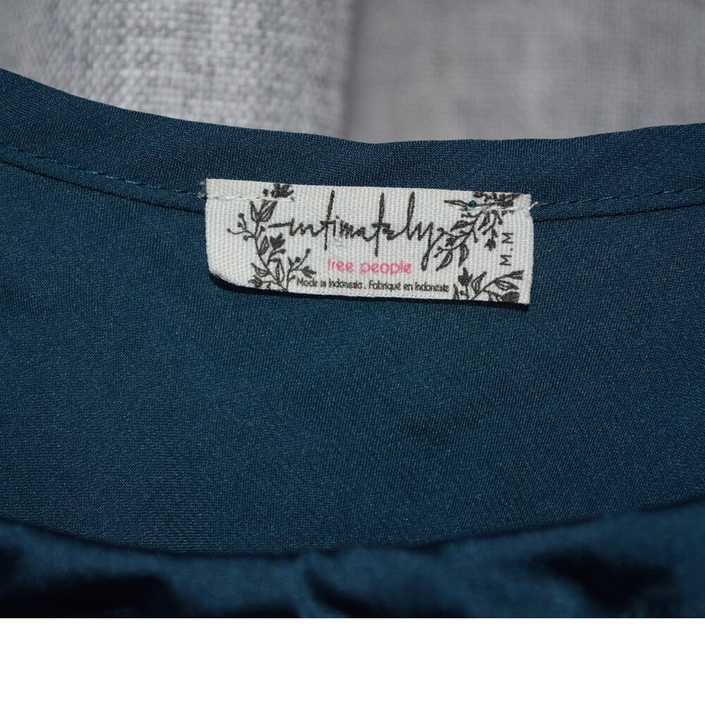 Free People Intimately Teal Silk Blend Adjustable Strap Cami Size M - Picture 3 of 4